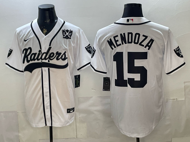 Men 2026 Oakland Raiders #15 Mendoza white Nike Limited NFL Jersey 0519007